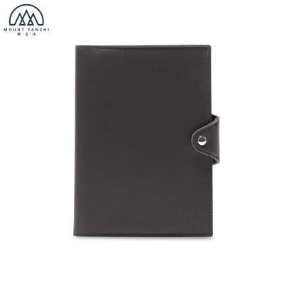 China Instant Logo Portfolio Folder Pu Leather Custom Business Leather Notebook Cover Case with Pen Pencil Loop for sale