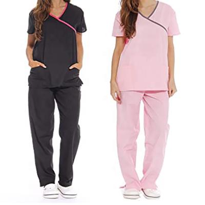 China Surgical Gown Breathable Uniform Soft Spandex Fabric Makes Nursing Scrubs Uniforms Sets for sale