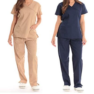 China Pantone Color Stretch Breathable Professional Nursing Uniform Sets Medical Scrub for sale