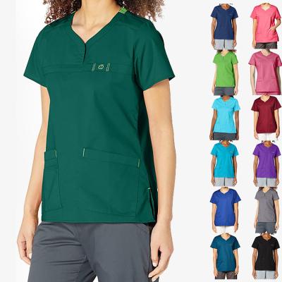 China Factory Price Breathable Manufacturer Supply Stretchy Nursing Scrub Top Hospital Medical Uniform for sale