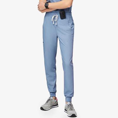 China Breathable Type Soft Caribbean Blue Nursing Medical Uniforms Cotton Fabric Clothing Origin Gender Scrubs Jogger Pants for sale