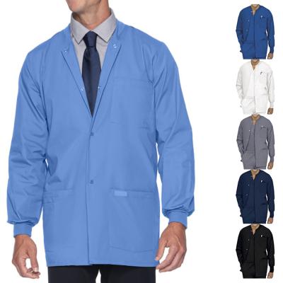 China Breathable Soft Doctor Uniform Stretch Button Warm Up Scrubs Jacket for sale