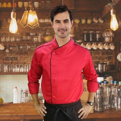 China Chef Wear Breathable Chef Uniform Chef Jacket Long Sleeve Coat For Men for sale