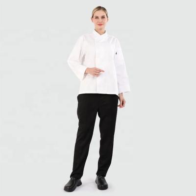 China White Chef Coat Breathable Chef Work Clothing Uniform Long Sleeve for sale