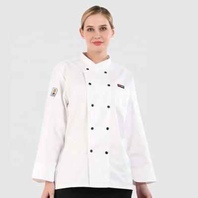 China White Women's Breathable Chef Jacket Uniform Coat For Restaurant for sale