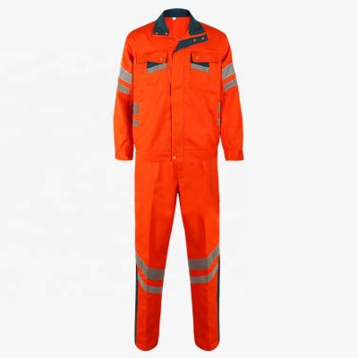 China Breathable Coverall Working Industry Worker Uniform Wear Cotton Polyester Safety Clothing for sale