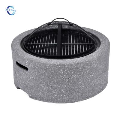 China Stored Outdoor ZT Magnesium Oxide Fire Mine MgO Backyard Wood Burning Firepits for sale