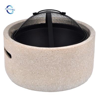 China Outdoor Round Fire Pit MgO Garden Wood Burning Magnesium Oxide Stove FirePits for sale