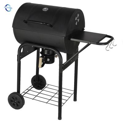 China Easily Assembled Outdoor BBQ Trolley Oil Drum Grill Backyard Barrel BBQ Charcoal Grill for sale