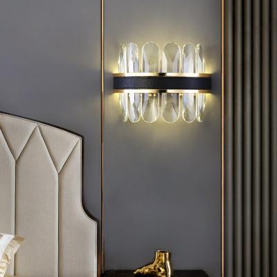 China Decorative Functional China Manufacturers Supply High Quality Cheap Iron Crystal Led Wall Lamps Interior Leather Price for sale