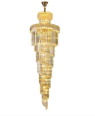 China Factory Directly Traditional Top Selling High Quality Stair Light Long Leaded Crystal Chandelier for sale