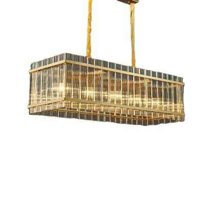 China Rectangular Shape Crystal Chandeliers Hotel Villa Home Light Contemporary High Level Factory Directly Pendant Lights for sale