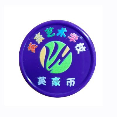 China Custom Zhutong High Quality Environmental Plastic Brand Europe Hot Sale Custom Colored Plastic Token Coin for sale