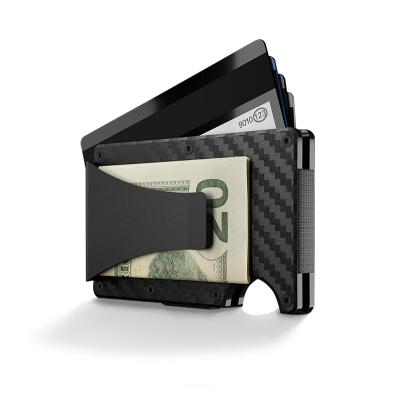 China Wholesale Fashion Yengine Slim Minimalist RFID Blocking Wallet Men Carbon Fiber Credit Card Holder with Money Cut Small Men's Wallets for sale