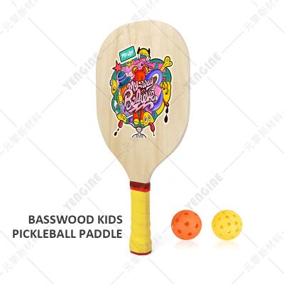 China High Quality Yengine Basswood Pickleball Paddle 9.2mm Pickleball Racket Kids Training Wooden Paddle 