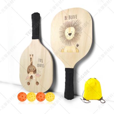 China Yengine Kids Wooden Pickleball Paddles Wooden Basswood Pickleball Racket Pickleball Paddle Set of 2 Basswood Rackets 4 Balls 1 Bag 1939*2#basswood#rts for sale