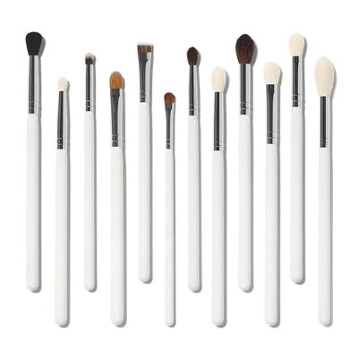 China Angular Blush BUEART White15pcs Eye Brush Kit Bag Luxury Goat A Class Pony Hair Logo Customized Eyeshadow Contour Brush Wholesale for sale