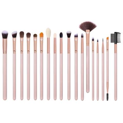 China Angular blush makeup brush private label, 10pcs champagne gold handles make up maquiagem pincel brush, free sample makeup brushes for sale