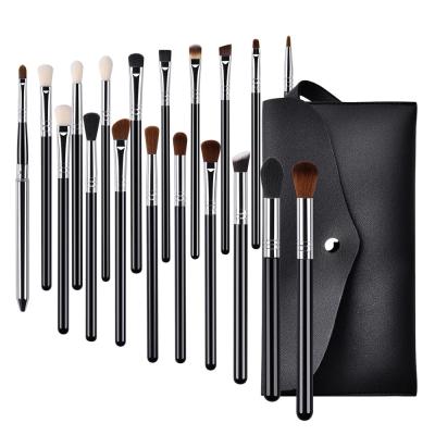 China Angular Blush BUEART 19pcs Professional Private Label Eye Shader Makeup Brushes, Blending Crease Highlight Eyebrow Eyeshadow Set Brush for sale