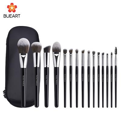 China High Quality Flat Brush Bueart Makeup Brush Set 15pcs Brush Make Up Professional Makeup Brush Set Sample With Cosmetic Bag for sale