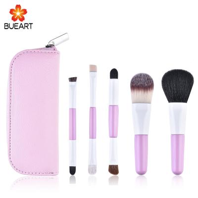 China Angular Blush Double Ends Makeup Brush Set 5pcs Make Up Brush Brush Goats Hair for sale