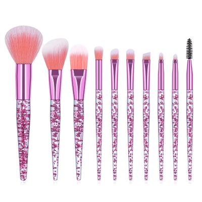 China Angular Blush 2019 New Good Quality Private Label Make Up Brush 10pcs Tools Nylon Makeup Brush Set for sale