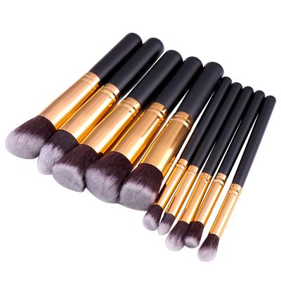 China Angular blush BUEART 30sets custom logo pink black yellow silver rose gold 10 pcs kabuki brush private label soft hair kabuki brush for sale