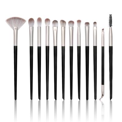 China Angular Blush High Quality Synthetic 12Pcs Pink/Black/Blue/White Eye Brushes Makeup Eyeshadow Brush Private Label Professional for sale