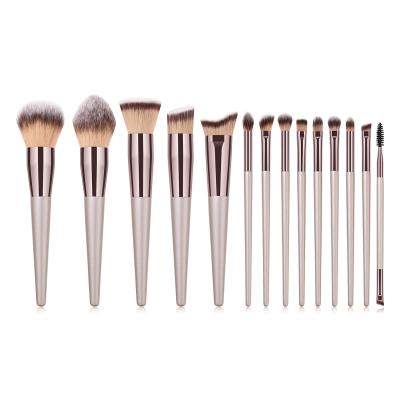 China Angular Blush Free Sample Amazon Makeup Brushes Champagne Handle Makeup Brush/Custom Logo Makeup Brushes Make Up Brushes 14pcs 18pcs for sale