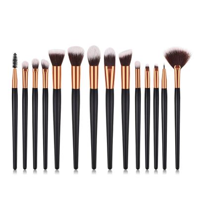 China Angular blush 14pcs brochas de maquillaje maquillaje maquillaje black halal bueart bueart hot sale makeup brush profesional for maquilladores for sale