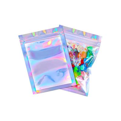 China Holographic Factory Price Food Zipper Pouch Colorly Moisture Proof Candy Stand Up Bag for sale