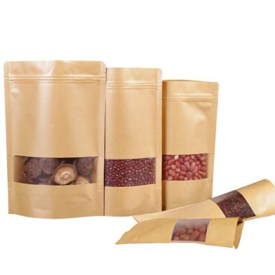 China Hot Selling Moisture Proof Portable Stand Pouch With Self Sealing Zipper Kraft Paper Bag for sale