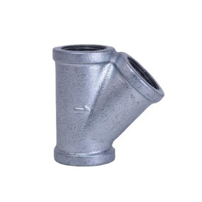 China High Quality Gas/Oil/Water Hot Dipped Galvanized Y Tee Malleable Iron Pipe Fitting Tee For Water Gas Connection for sale