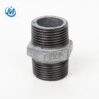 China Water gi hose fitting hex nipplel connection, male hex nipple, double thread hose nipple for sale