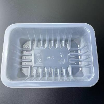 China buckle Pressure-resistant Tray Supermarket Disposable Pp Plastic transparent white Tray Vegetable Food Packaging Cool Tray for sale