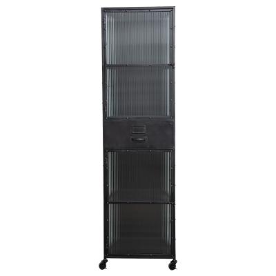 China Changhong Promotional Large Capacity Glass Display Wrought Iron Cabinet (Other) Best Quality Adjustable for sale