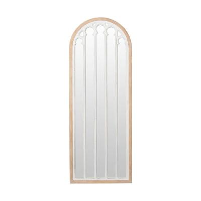 China Supplier China Cheap Manufacturer Mirror White Wood Carved Mirror CLASSIC With Wooden Base Wooden Bathroom Mirror for sale