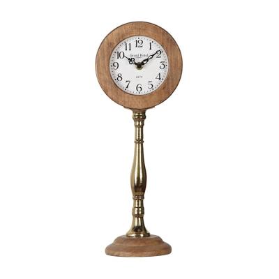 China Wooden Table Clock Table Clock Long Span Timetable Antique High Quality Luxury Clock Desk for sale