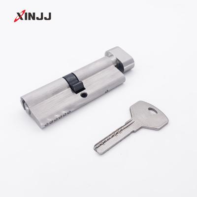 China 60-100mm Modern Super Safe European Best Solid Brass Single Core Door Lock Open Core (Nickel Plating Sand) for sale