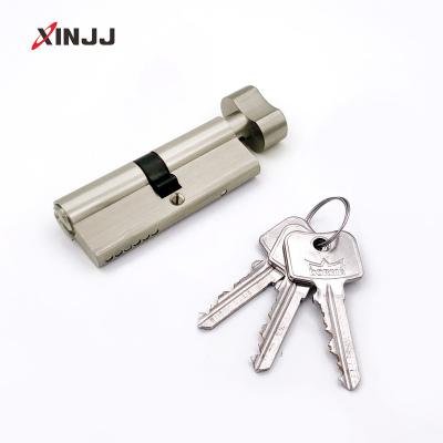 China 60-100mm Modern Super Safe European Best Solid Brass Single Core Door Lock Open Core (Nickel Sand Plating) for sale