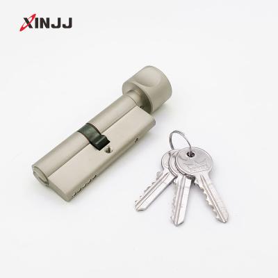 China 60-100mm Modern Super Safe European Best Solid Brass Single Core Door Lock Open Core (Nickel Sand Plating) for sale