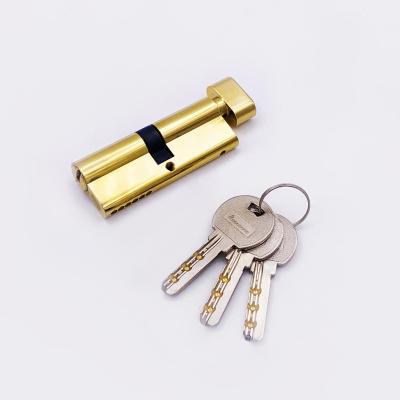 China 60-100mm Modern Super Safe European Best Solid Brass Single Core Door Lock Open Core (PVD) for sale