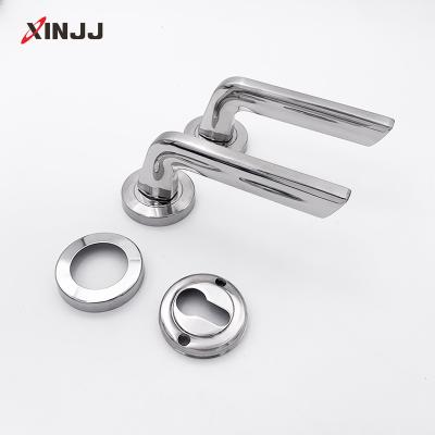 China Modern Mirror Bedroom Door Handle Lock Steel Security Entry Split Lock Core Door Furniture Interior Door Handle Mute Lock for sale