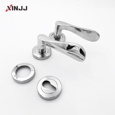 China Modern Modern Mirror Bedroom Door Handle Lock Security Steel Entry Split Door Mute Furniture Core Lock Interior Door for sale