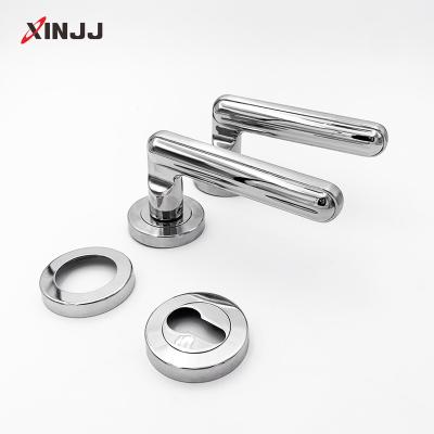 China Modern Modern Mirror Bedroom Door Handle Lock Security Steel Entry Split Door Mute Furniture Core Lock Interior Door for sale