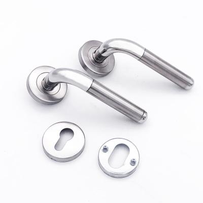 China Modern Steel Color Bedroom Door Handle Lock Security Entry Split Lock Core Door Furniture Interior Door Handle Mute Lock 134*53mm for sale