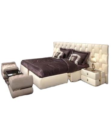 China Other Hot Selling High Quality Luxury Leather King Size Bed Luxurious Leather for sale