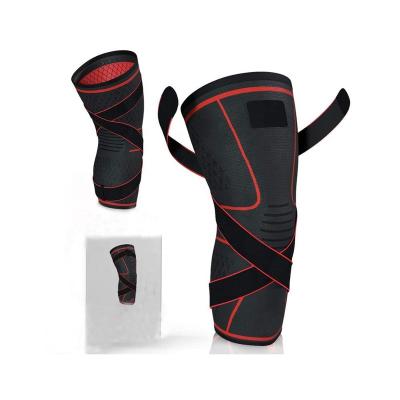 China Nylon Compression Knee Sleeves AJ 19467 Amazon Best Support Running Basketball Knee Braces High Quality Compression Sleeves With Strap for sale