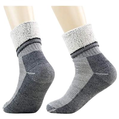 China AJ186012 Custom Mens Wool Warm Thick Warmth Antibacterial Increasing Thermal Camping Socks For Winter for sale