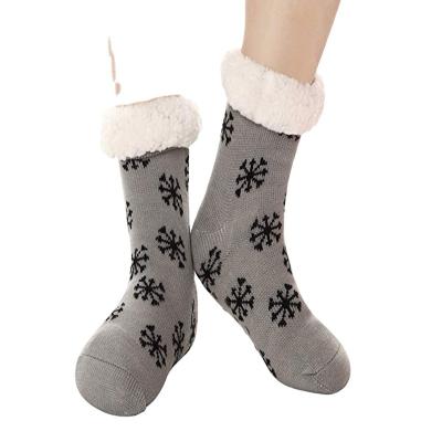 China Wholesale Cheap Anti-foul AJ182012 Women's Sherpa Clips Shear Scratch Christmas Stocking Socks for sale